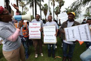 Protesters gather outside Durban ICC over city's proposed 'secrecy' law