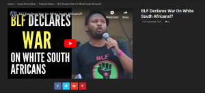 Extremist political party BLF Declares War On White South Africans!?