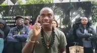 Video: Anti mass immigration violence - kill whites, Chinese and Indians rather than blacks say LDNA members in front of SA embassy in Paris