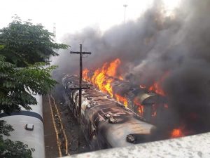 24 train wagons set on fire at Bloemfontein train station