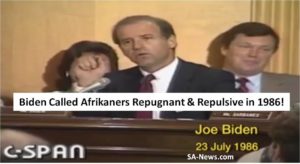 Joe Biden calls Afrikaners repugnant and repulsive