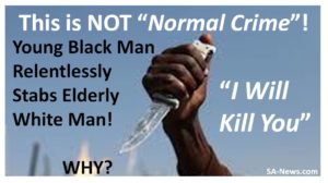 Young Black Man Relentlessly Stabs Elderly White Man!