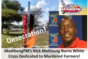 Desecration of white cross to Farm murders!